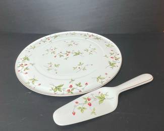 Christopher Stuart Strawberry Field Cake Server and Plate