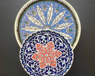 E. Celleci Kütahya Hand-Painted Ceramic Plates