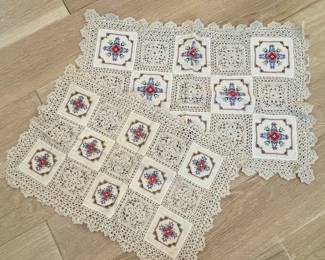Vintage Embroidered and Crocheted Linens