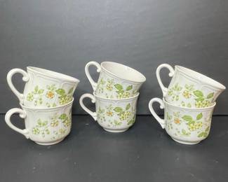 Vtg Petite Flora Ironstone Cups