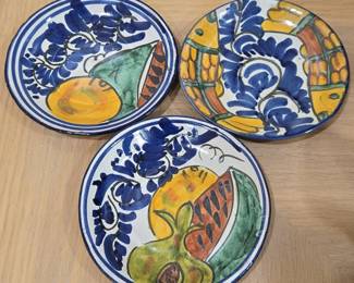 Mexican Talavera Fruit and Fish Plates