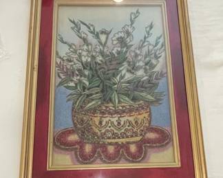 Floral Mosaic Framed Art