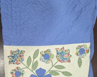 Handmade Floral Appliqué Quilt
