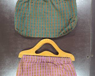 Vintage Fabric "Bermuda" Style Handbags with Wooden Frames