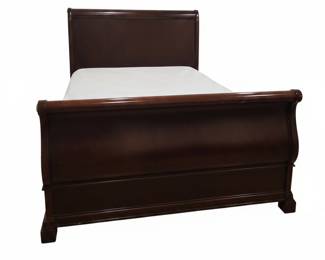 Dark Wood Sleigh Bed Frame