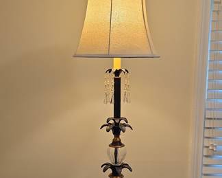 Hollywood Regency Style Table Lamp with Crystal Accents