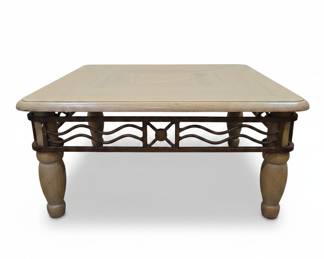Vintage Wood & Metal Coffee Table