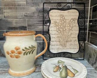 Ceramiche Arianna Hand-Painted Pitcher and Plates for Williams Sonoma