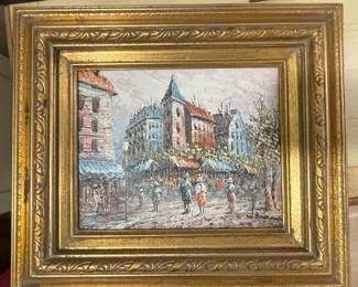 Impressionist Parisian Street Scene Painting by W. Brann