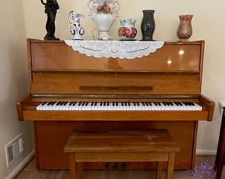J. Strauss & Son Upright Piano with Bench