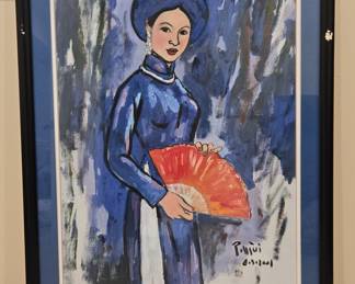 Woman with Fan Painting