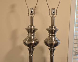 Brushed Nickel Fluted Table Lamps