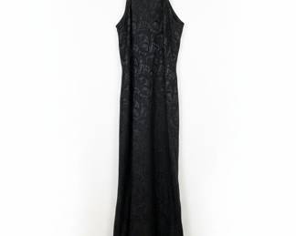 Baroque "Oriental Styles" Black Jacquard Evening Gown