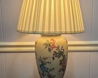 Chinoiserie Ceramic Table Lamp with Floral Motif