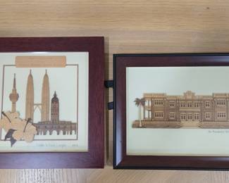 Wood Marquetry Art - Kuala Lumpur Landmarks and Presidential Palace