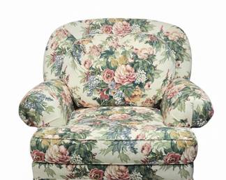 Floral Upholstered Club Chair