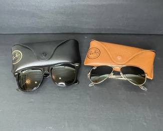 Ray-Ban Wayfarer and Aviator Sunglasses with Cases
