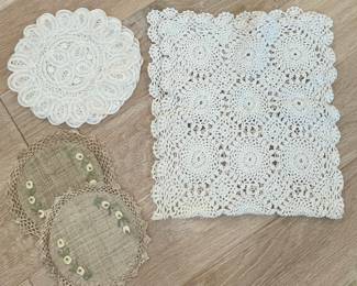Lace Doilies and Embroidered Coasters