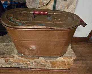 Vintage copper ham boiler.