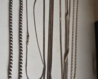 Sterling silver necklaces.