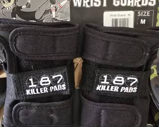 Skateboarding wrist pads new.