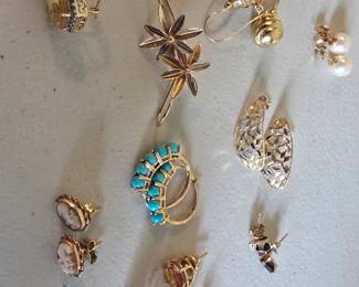 14 karat gold earrings.
