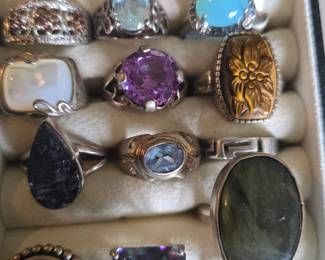 Sterling silver rings.