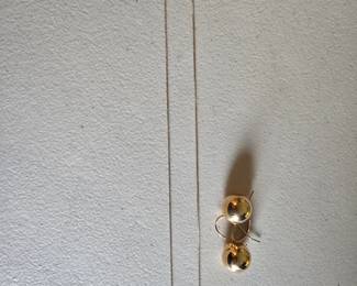 14 Karat gold earring and necklace set.