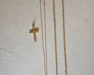 14 karat gold necklaces.