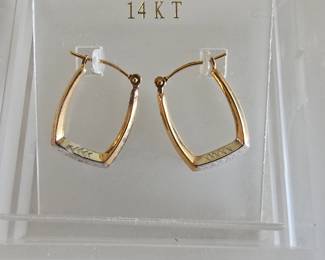 14 karat gold earrings.