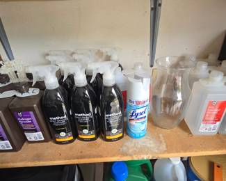 Lots of cleaning supplies.