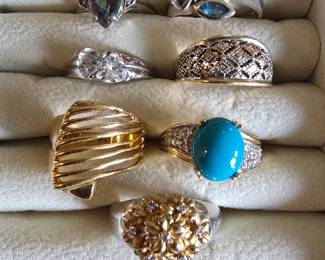 10,14 and 18 karat gold rings.