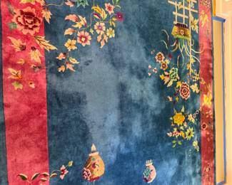 Antique Chinese Art Deco Nichols Rug8' 10"x 11' 4"