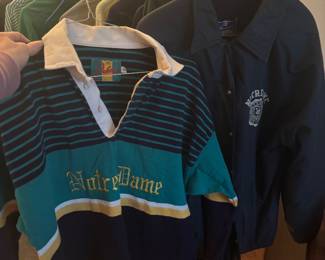 vintage notre dame shirts and jacket. Several t shirts also. 