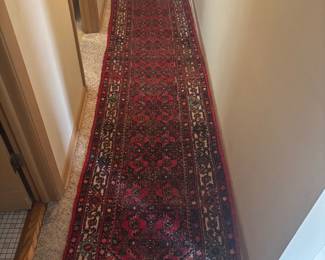 Red Vintage Runner xlong  persian hand tied 