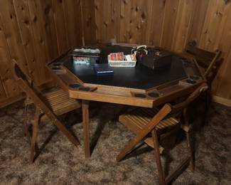 Poker Table set wood folding 