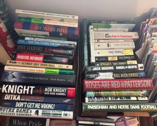 sports books and some fiction books