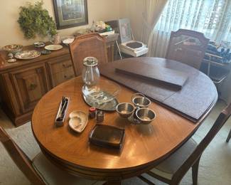 Pecan Dining room Table and chairs, Sorry buffet is not for sale