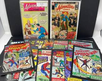 Lot Of Vintage Comics Books  Adventure Comics Superman Supergirl SpiderMan