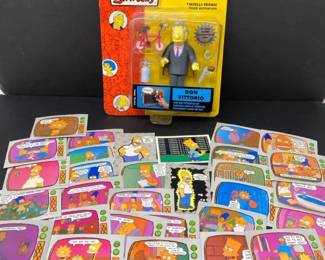 Simpsons Figurine  Don Vittorio And Assorted Trading Cards