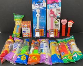 Lot Of Assorted Pez Dispensers And Candies