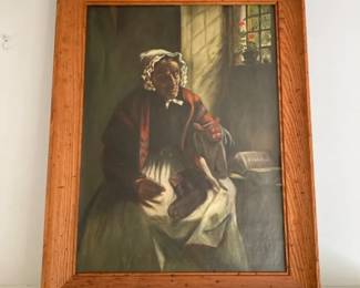 Painting Of Woman Darning Socks