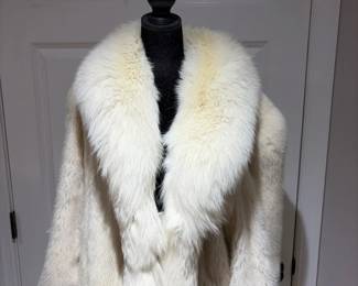Vintage White Fur Coat with Full Collar  Macys First Salon