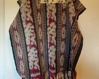 AKC149 - Vintage Idonesian Ikat Hand Woven Textile, Large 48" x 22.5"