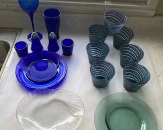 AKC044 - Cobalt Blue Glassware, Vintage Drinking Glasses & More