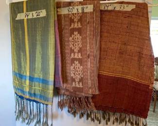 AKC140 Three Vintage Decorative Handwoven Textiles Indonesian Ikat? Pieces