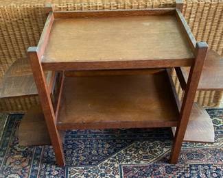AKC068 Vintage Mid-Century Modern Bar Cart or Tea Trolley w/Fold Down Shelves
