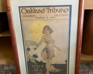 AKC021 - Collectible Koa Framed Magazine Cover "Oakland Tribune" Atolls of the Sun