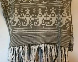AKC148 - Vintage Idonesia Ikat Textile Hand Woven Wall Hanging or Table Runner