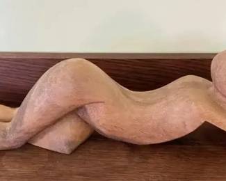 AKC012 - Unique One of a Kind Reclining Human (Woman?) Hand Carved Koa Wood Sculpture 